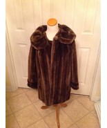 NEW GORGEOUS TISSAVEL-Betty Rose Solid Brown Quality Fine Faux Fur Coat ... - $2,626.56 MXN