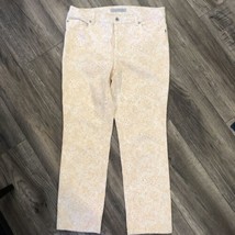 Chicos Platinum Denim Ultimate Fit women pants sz 1.5 US 10 Cotton/Spandex Tan - £14.52 GBP