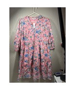 NWT Loft Floral Embroidered Swing Shirt Dress Pink Blue Dress Women’s Si... - $1,023.42 MXN