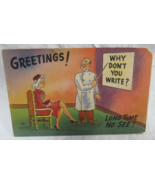 Comic Color Postcard 586 Greetings! Why Don&#39;t You Write? Long Time No See! - $2.96