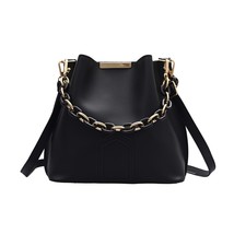 Fashion Solid Color PU Leather Women Shoulder Bags Lady Chain Bucket Purse Femal - £16.03 GBP