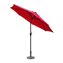 Jeco OF-UB105 9 ft. Aluminum Umbrella with Crank &amp; Solar Guide Tubes - Brown Pol - £107.33 GBP