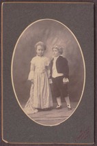 Children in Colonial Period Fancy Dress Cabinet Photo - Ellsworth, Maine - $17.50