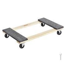 VEVOR Furniture Dolly, 1000 lbs Load Capacity, 18&quot; x 30&quot;, 4 x 3&quot; PP Swiv... - $59.39