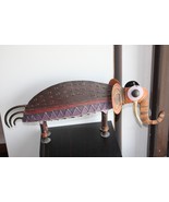 Vintage Metal Elephant Figurine Painted Abstract Art Handcrafted Collect... - $1,468.10 MXN