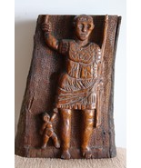 Antique Hard and Heavy Wood Carving Roman Warrior Figurine Primitive Woo... - €56,14 EUR