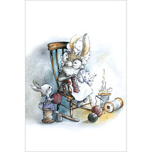 Rabbits: Needlework  2019 Рукоделие Russian modern Postcard Postcrossing - £4.41 GBP