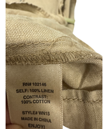 Women’s XS Linen Pocket Dress Tan Sleeveless Casual Style Keyhole Back - $34.64