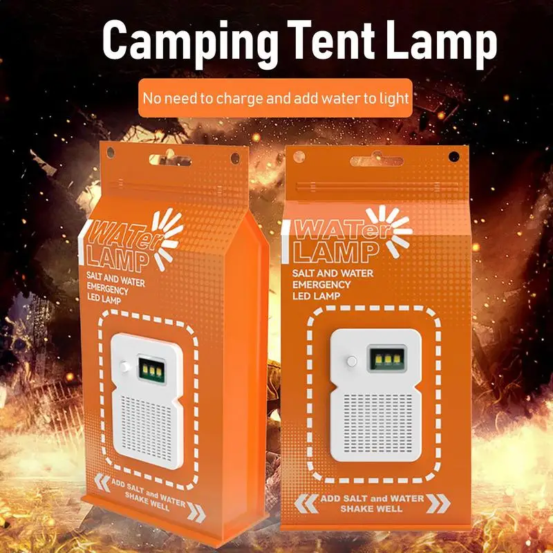 Camping Salt Water Lamp Light Weather-Resistant Lightweight Night LED Lamp - £17.93 GBP+
