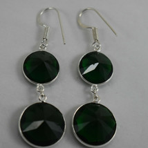 925 Sterling Silver Handmade Round Green Quartz Gems Earrings BES-1340 Her Gift - £16.55 GBP