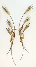 Brass Wheat Stalk Wall Hanging Set Hollywood Regency MCM,  Large 31&quot; Lon... - €15,37 EUR