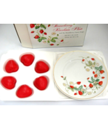 Vintage Avon Strawberry Porcelain Plate w 6 Guest Soaps Original Box NOS - £7.39 GBP