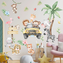 Nursery Stickers,Wallpaper girl-Boy room,Decals,jungle Animals sticker - £12.62 GBP