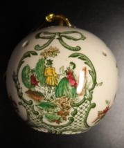 Floris London England Round Pierced Pomander Christmas Ornament Gold Cor... - £9.58 GBP