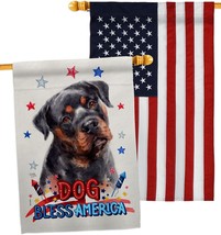 Patriotic Mahogany Rottweiler House Flag Pack Dog Puppy Spoiled Paw Canine Fur P - $41.99