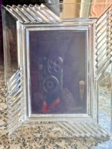 Vintage Art Deco Crystal Clear Glass Picture Photo Frame 3.5x5 - $19.99
