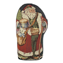 Tapestry Santa Claus Doorstop Weighted Bottom Christmas Victorian Robe Used - $14.20