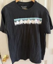 Columbia Shirt Men’s Size L Black Blue Mountain Landscape Skyline Casual - $16.99