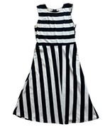 Who What Wear Dress Black/White Striped Fit and Flare Dress Knit Women&#39;s... - $24.99