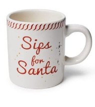 Sur La Table Holiday Wonder Red and White Sips for Santa Mug Brand New - £16.11 GBP