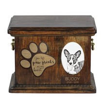 Urn for dog’s ashes with ceramic plate and description - Cardigan Welsh Corgi, A - £79.12 GBP