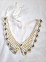 jewelry Collar Faux Pearl Rhinestone  Choker Necklace - £17.05 GBP