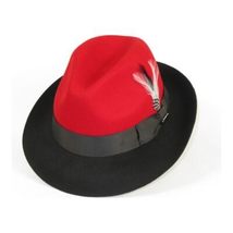 Men BENTLY Hat Australian Wool Fedora Damien Collection DM754 Red/Black image 3