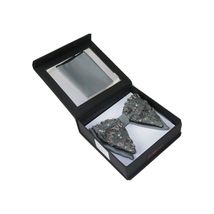 Mens Formal Bow Tie Hankie Insomnia Shiny Butterfly Shape MZE156 gray Sequins image 2