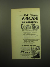 1957 LASCA Airlines Ad - Fly Lasca to Colorful Costa Rica - £14.74 GBP