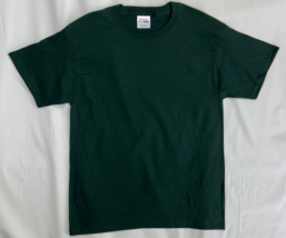 Vintage Hanes Heavyweight 50/50 Blank T Shirt NOS Dark Green Size Medium - £19.27 GBP