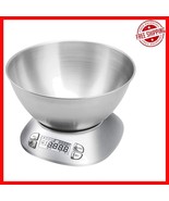 Digital Kitchen Scale with 2.5L Removable Bowl - Stainless Steel Precision - $70.23 CAD