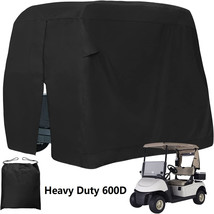 Waterproof Golf Cart Cover Zipper 4 Passenger Ez Go Club Car Yamaha Elastic Hem - £42.45 GBP