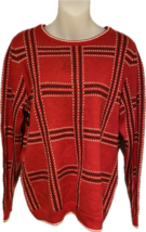 Vintage 90’s Era Macys Charter Club Red Plaid Cotton Blend Holiday Winte... - £51.13 GBP