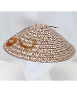 Women Sun Hat with Feathers Size Small 21&quot; Silk Lining  MCM Vintage 1950&#39;s - $29.39