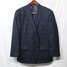 Lindley Bespoke 46R Blue Plaid Superfine Wool 2Bn Blazer Sport Coat Suit... - £28.03 GBP
