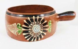 Vintage Tlaquepaque Mexican Folk Art Pottery Hand Painted Pot w/Handle - £31.64 GBP