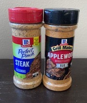 Lot Of 2 McCormick Grill Mates Applewood Rub & Perfect Pinch Steak Seasoning - $22.95