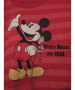 NWT - Disney&#39;s MICKEY MOUSE Red Striped Size Youth L (10/12) Short Sleev... - £13.52 GBP