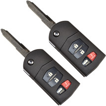 2-Pack Folding Key Remote Case w/4 Buttons for Mazda # 662F-SKE12501 / SKE125-01 - £31.59 GBP