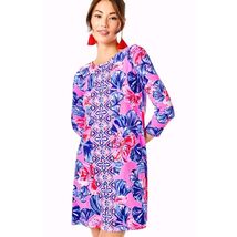 LILLY PULITZER Women's L Ophelia Plumeria Pink Hollidaze Swing Dress - $54.45