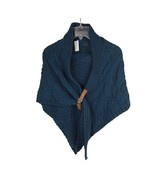 Avenue 9 Knit Triangular Shawl with Buckle Teal Winter Scarf Wrap - €15,14 EUR