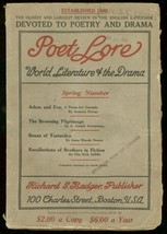 Poet Lore Spring 1930-LITERATURE PULP-RARE Vg - $55.87