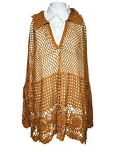 Cato Loose Oversized Sweater Womens Plus 26/28 Orange Topper Bohemian Crochet - £13.69 GBP