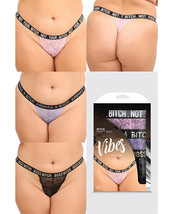 &#39;vibes Bitch 3 Pack Lace Panty Assorted Colors Qn - £25.20 GBP