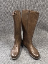 Baretraps Boots Womens 8M Dark Brown Breslin Riding Boots Zip Side 1” Heels NIB - £38.83 GBP