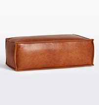 Rectangular leather Ottoman  , Footstool pouffe , custom seat , Bench , ... - $450.00