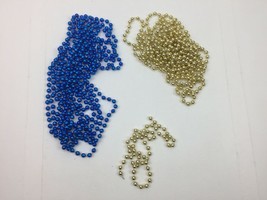 Festive Holiday Indoor Decor Plastic Bead Christmas Garlands Set 3 Blue ... - £12.75 GBP