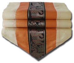 TIL134 orange elephant table runner tablecloth tablerunner silk 200x30cm 79x12&quot; - £15.14 GBP