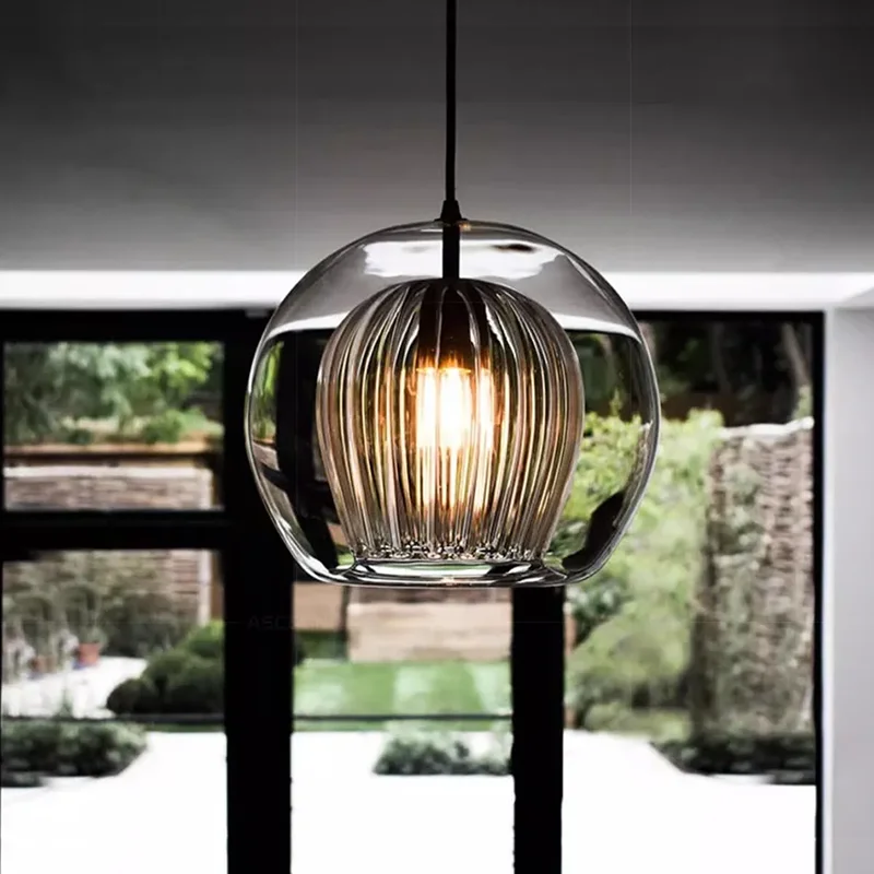 Lass pendant light led glass hanging lamp for dining room living room coffee shope home thumb200