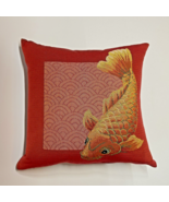 ART de LYS France Tapestry Koi Fish Throw Pillow Down 18x18 French Goldf... - $1,020.20 MXN